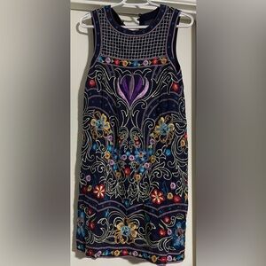 ANTHROPOLOGIE Maeve Kira Dress Embroidered Sleeveless Shift Sz 6 Beautiful